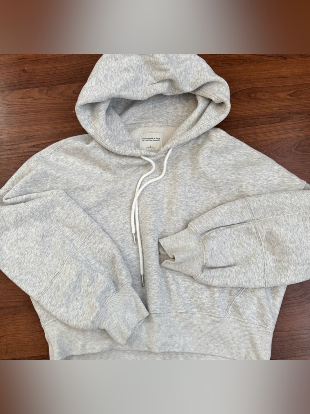 Abercrombie & Fitch Soft A&F Essentials hoodie sweatshirt Gray/Size Small